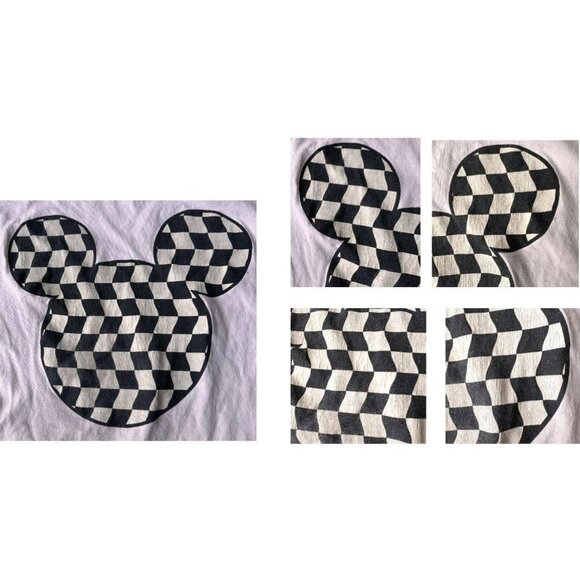 Neff Disney Collection Mickey Mouse Black White Race Flag T Shirt XL Racing READ - Picture 10 of 12